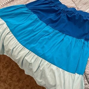 Lands End Blue Color block Skirt